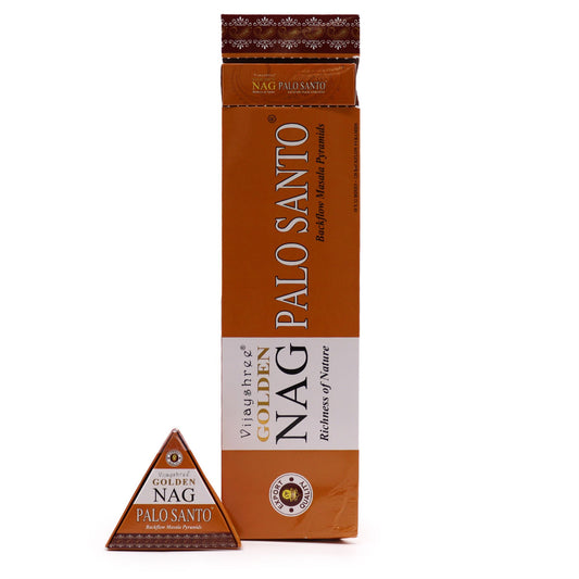 Vijayshree - Jumbo Backflow Incense Cones - Golden Nag Palo Santo - Pack of 10