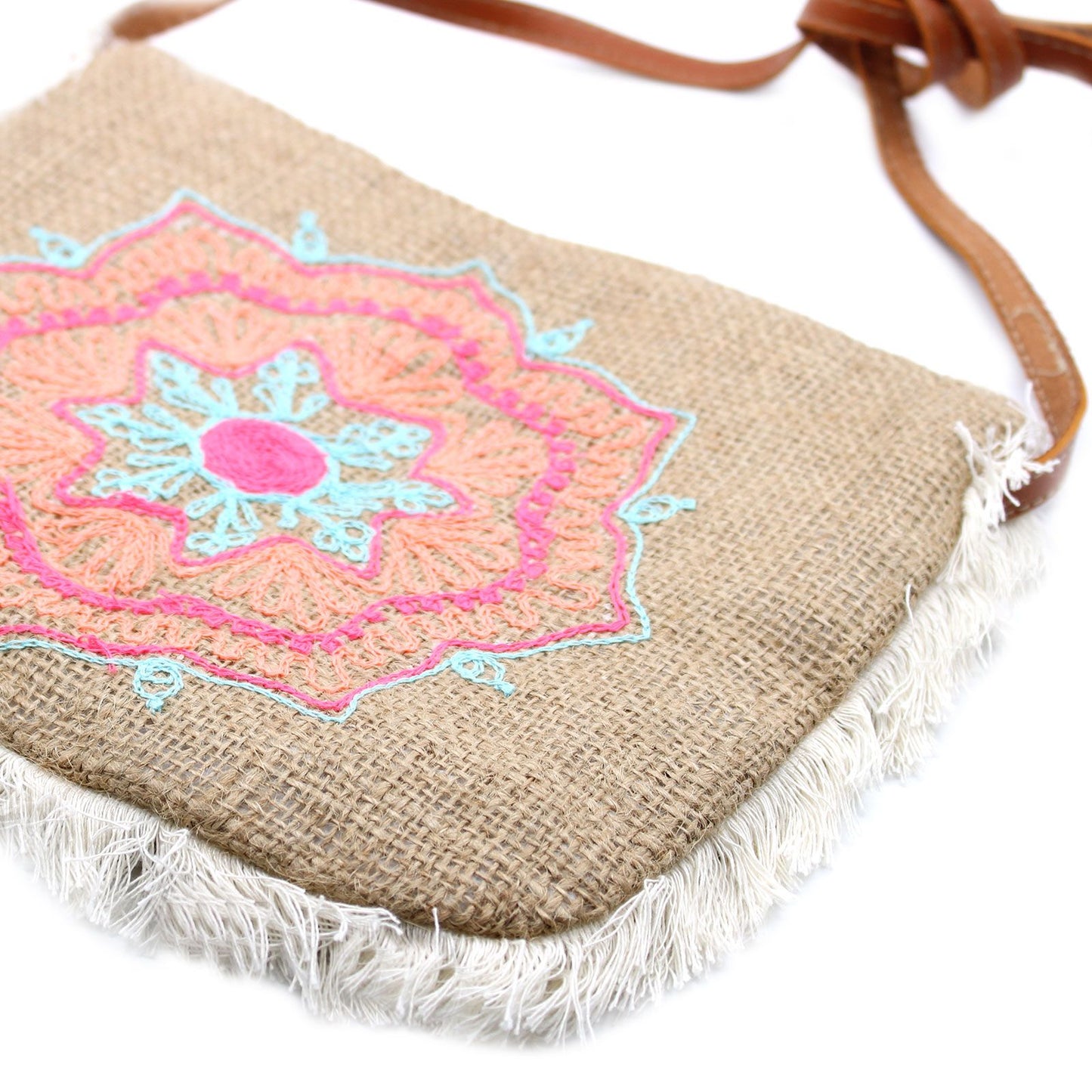 Fab Fringe Shoulder Bag - Mandela Embroidery Design