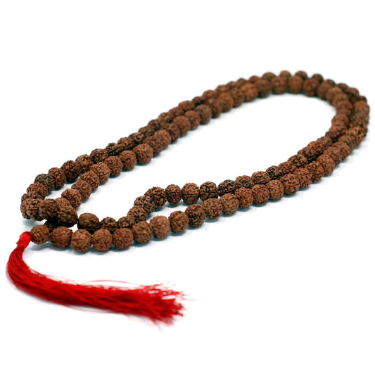 Mala Necklace - 108 Beads - Rudraksha - Brown