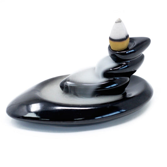 Back Flow Incense Burner - Three Pebbles