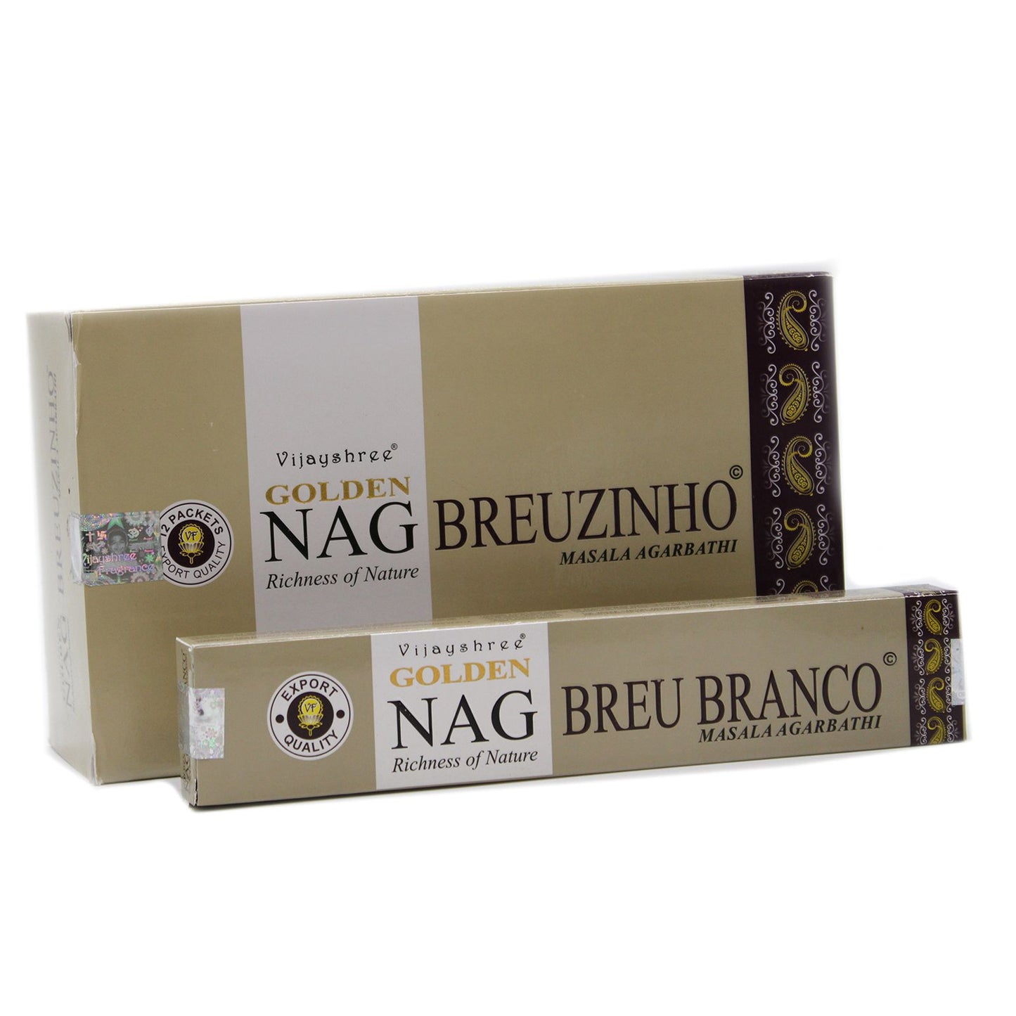 Vijayshree Incense - Golden Nag - Breuzinho - Pack of 15 Sticks