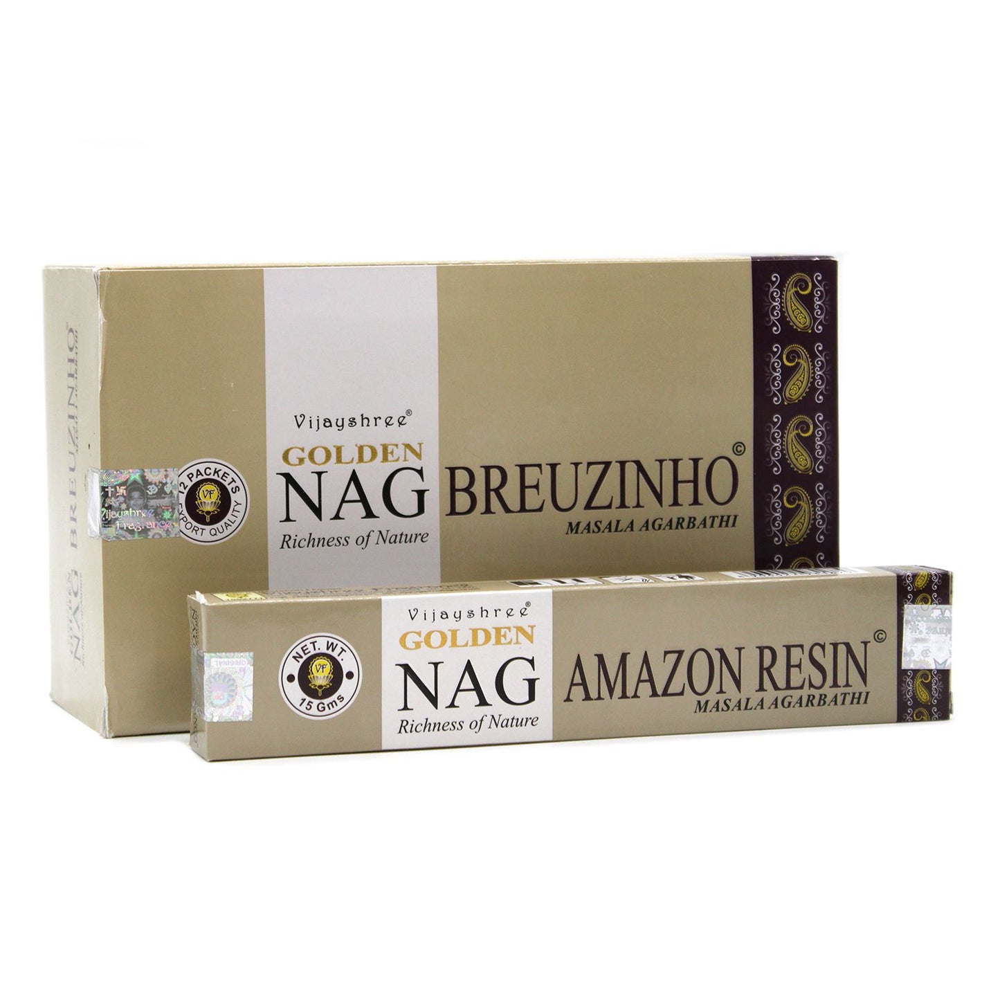 Vijayshree Incense - Golden Nag - Breuzinho - Pack of 15 Sticks