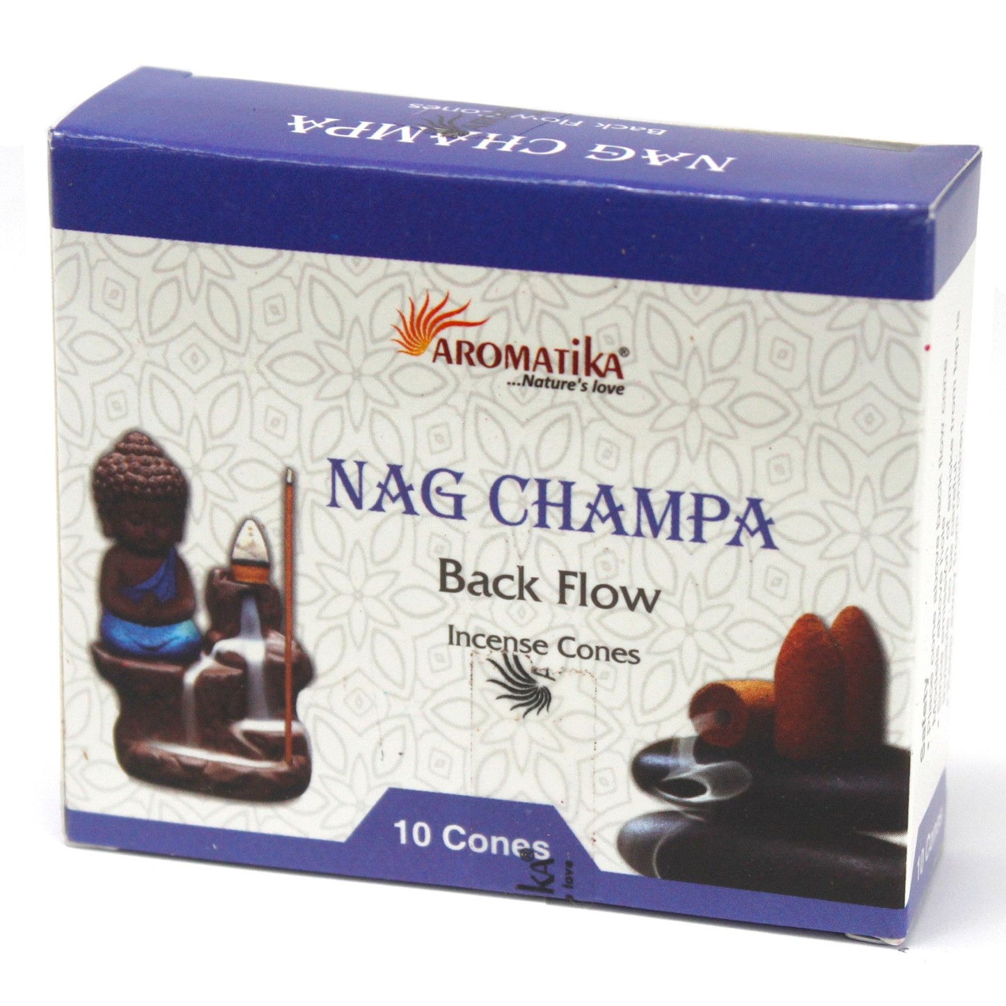 Aromatika - Backflow Incense Cones - Nag Champa - Pack 10