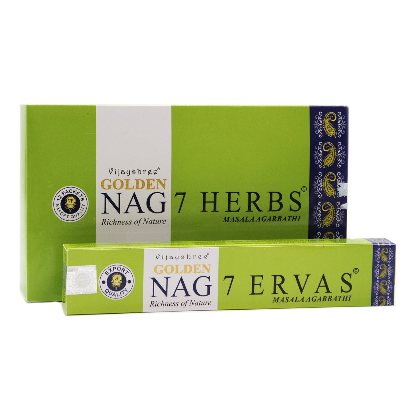 Vijayshree Incense - Golden Nag - Seven Herbs - Pack of 15 Sticks