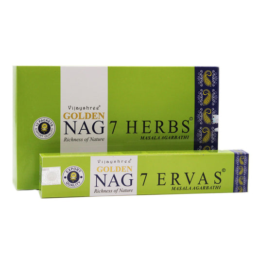 Vijayshree Incense - Golden Nag - Seven Herbs - Pack of 15 Sticks