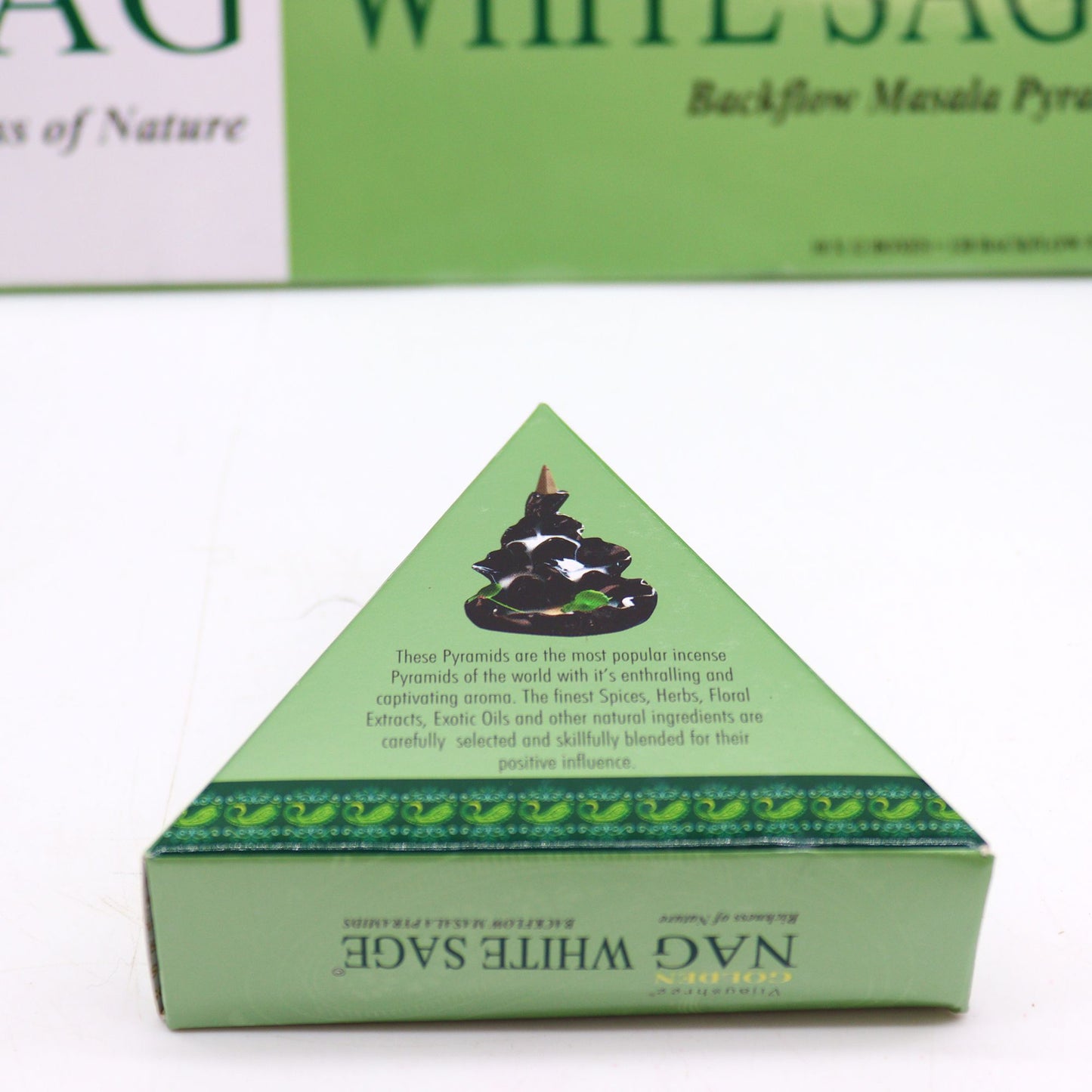 Vijayshree - Jumbo Backflow Incense Cones - Golden Nag White Sage - Pack of 10
