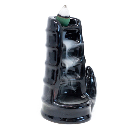 Back Flow Incense Burner - Split Bamboo Waterfall