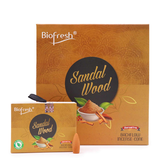 Biofresh - Backflow Incense Cones - Sandalwood - Pack of 40