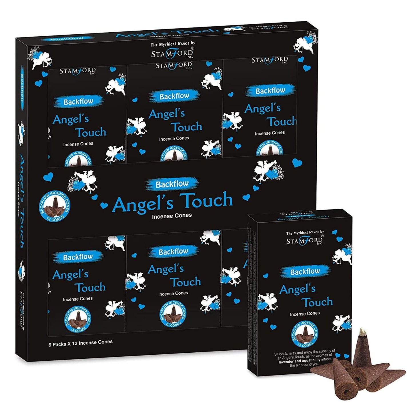 Stamford - Backflow Incense Cones - Angels Touch - Pack of 12