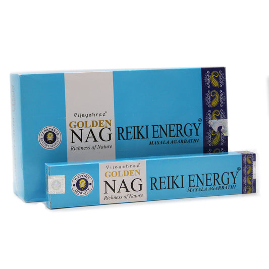 Vijayshree Incense - Golden Nag - Reiki Energy - Pack of 15 Sticks