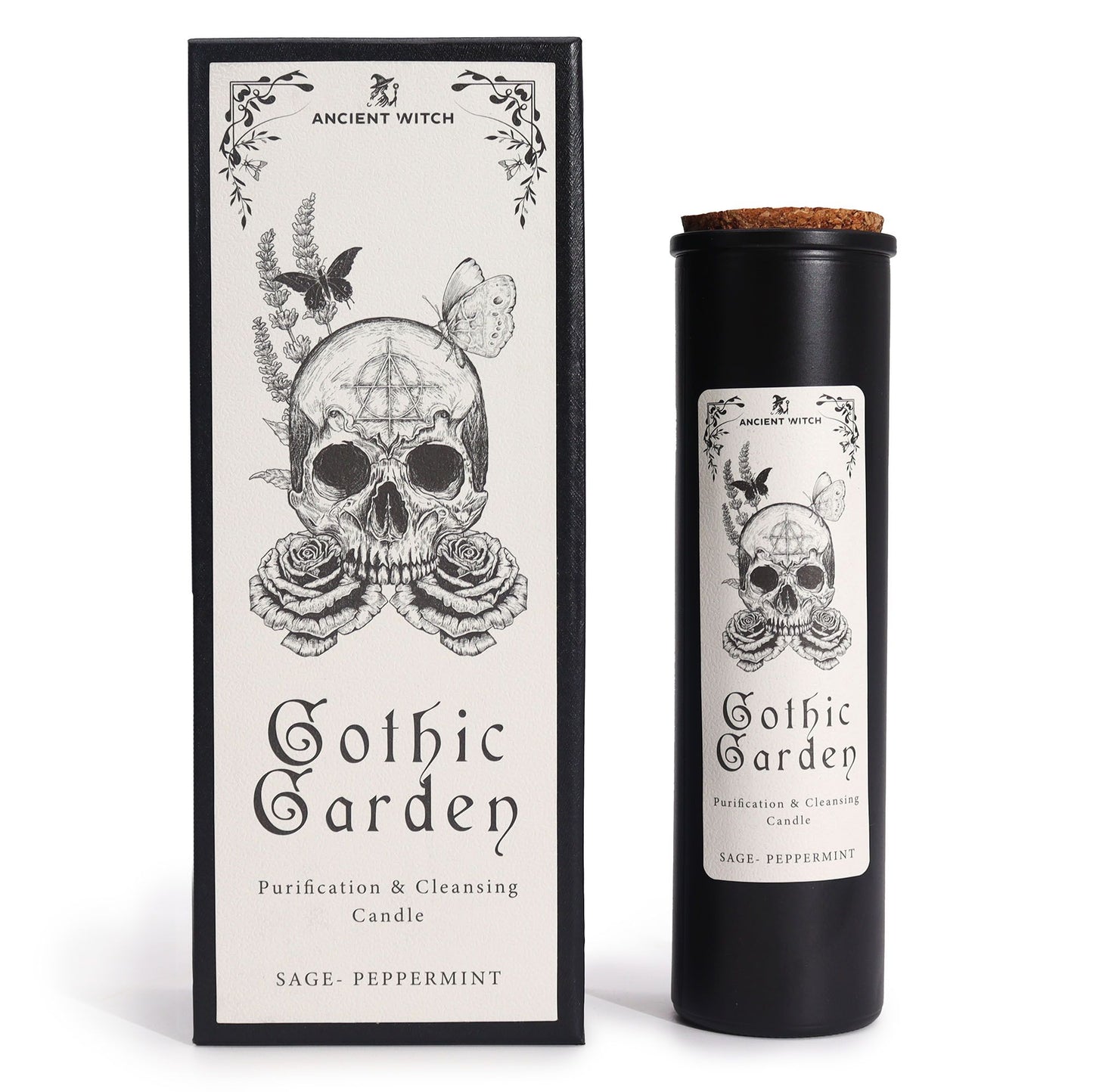 Ancient Witch - Ritual Candle - Gothic Garden - Sage and Peppermint