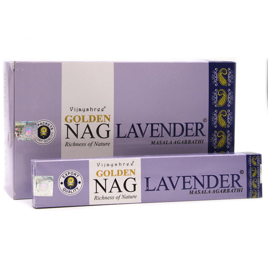 Vijayshree Incense - Golden Nag - Lavender - Pack of 15 Sticks