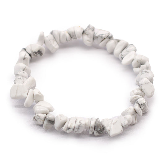 Gemstone Chip Bracelet - White Jasper