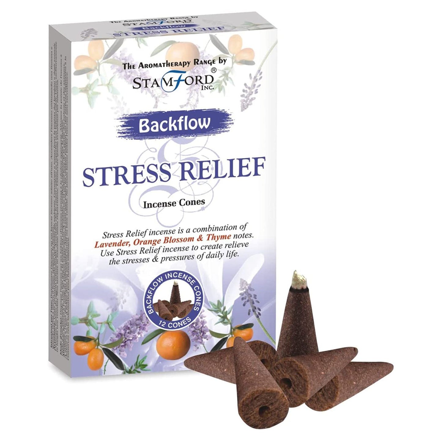 Stamford - Backflow Incense Cones - Stress Release - Pack of 12