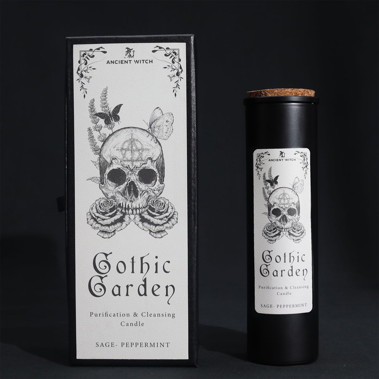 Ancient Witch - Ritual Candle - Gothic Garden - Sage and Peppermint