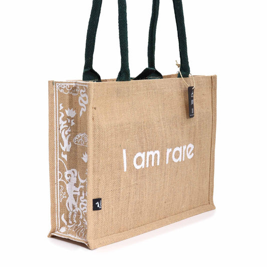 Hop Hare - Jute Affirmation Big Bag - I am Rare