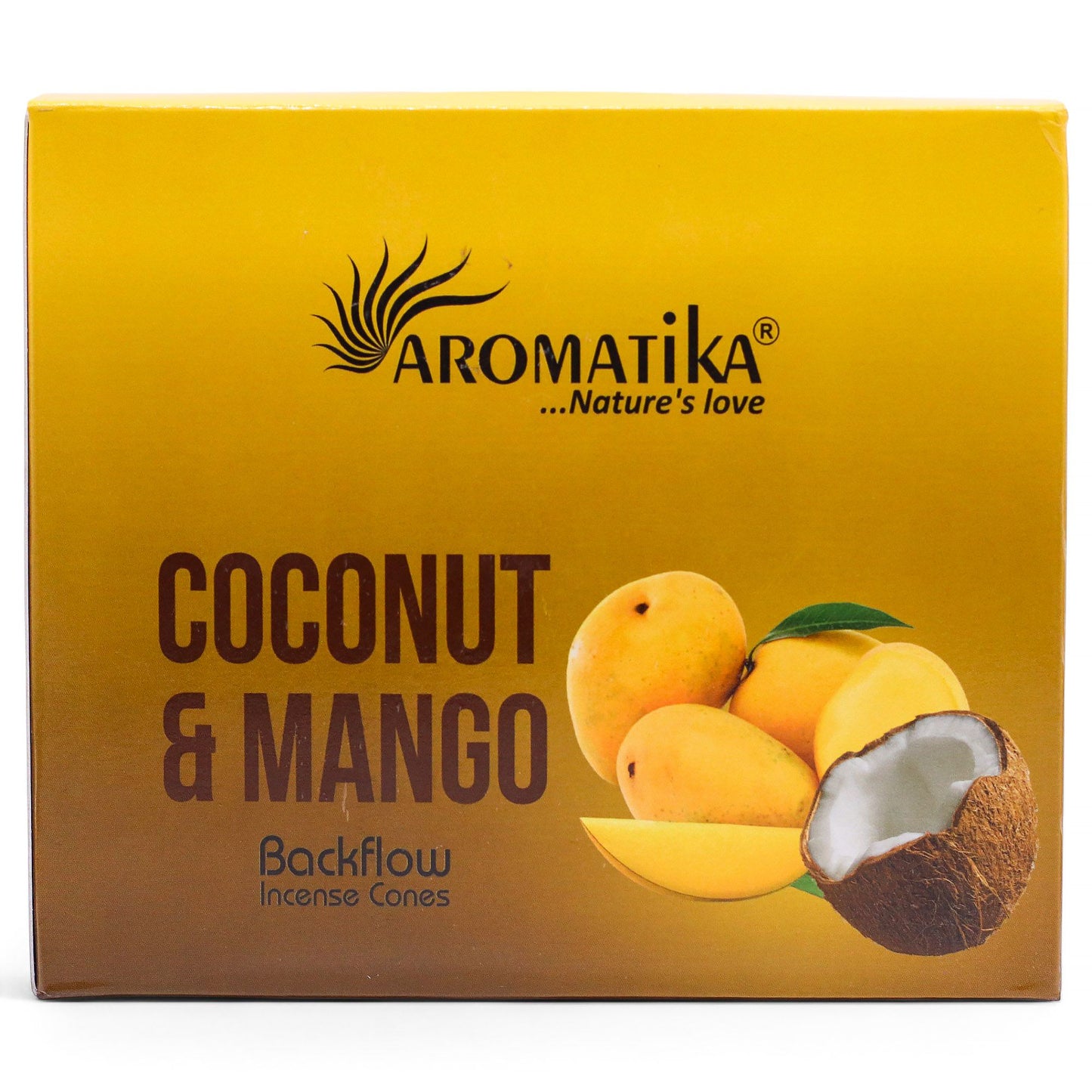 Aromatika - Masala Backflow Incense Cones - Coconut and Mango - Pack of 10