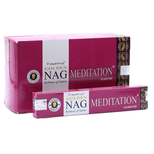 Vijayshree Incense - Golden Nag - Meditation - Pack of 15 Sticks