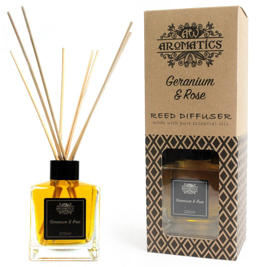 AW Home - Essential Oil Reed Diffuser - 200ml - Geranium and Rose