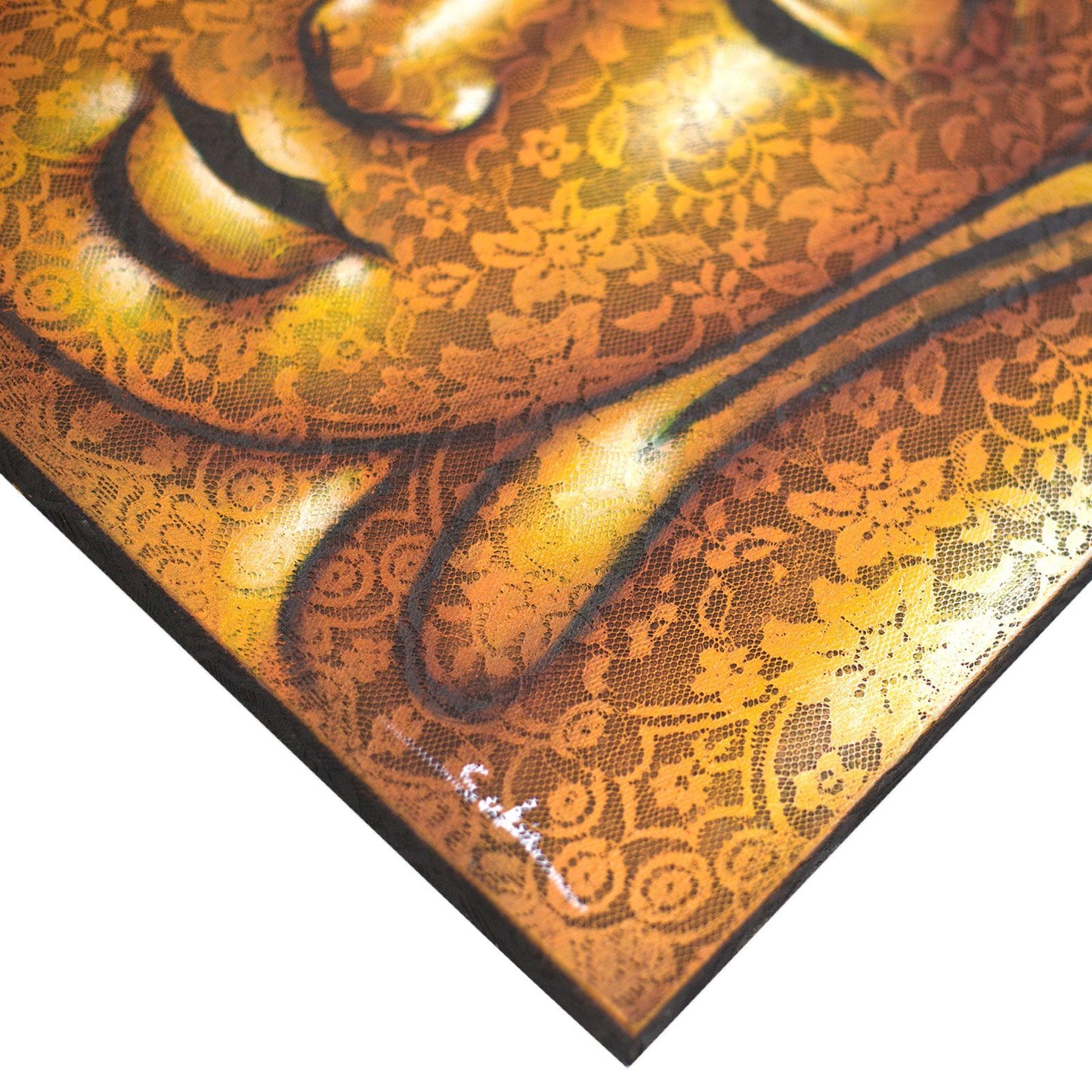 Buddha Painting - On Canvas Frame - Gold - 80cm x 60cm