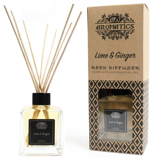 AW Home - Essential Oil Reed Diffuser - 200ml - Lime and Ginger