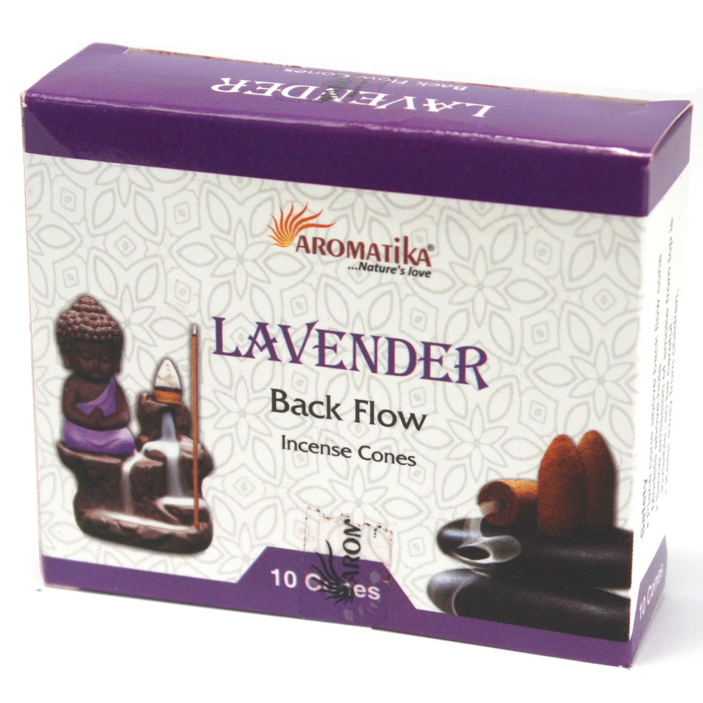 Aromatika - Backflow Incense Cones - Lavender - Pack 10