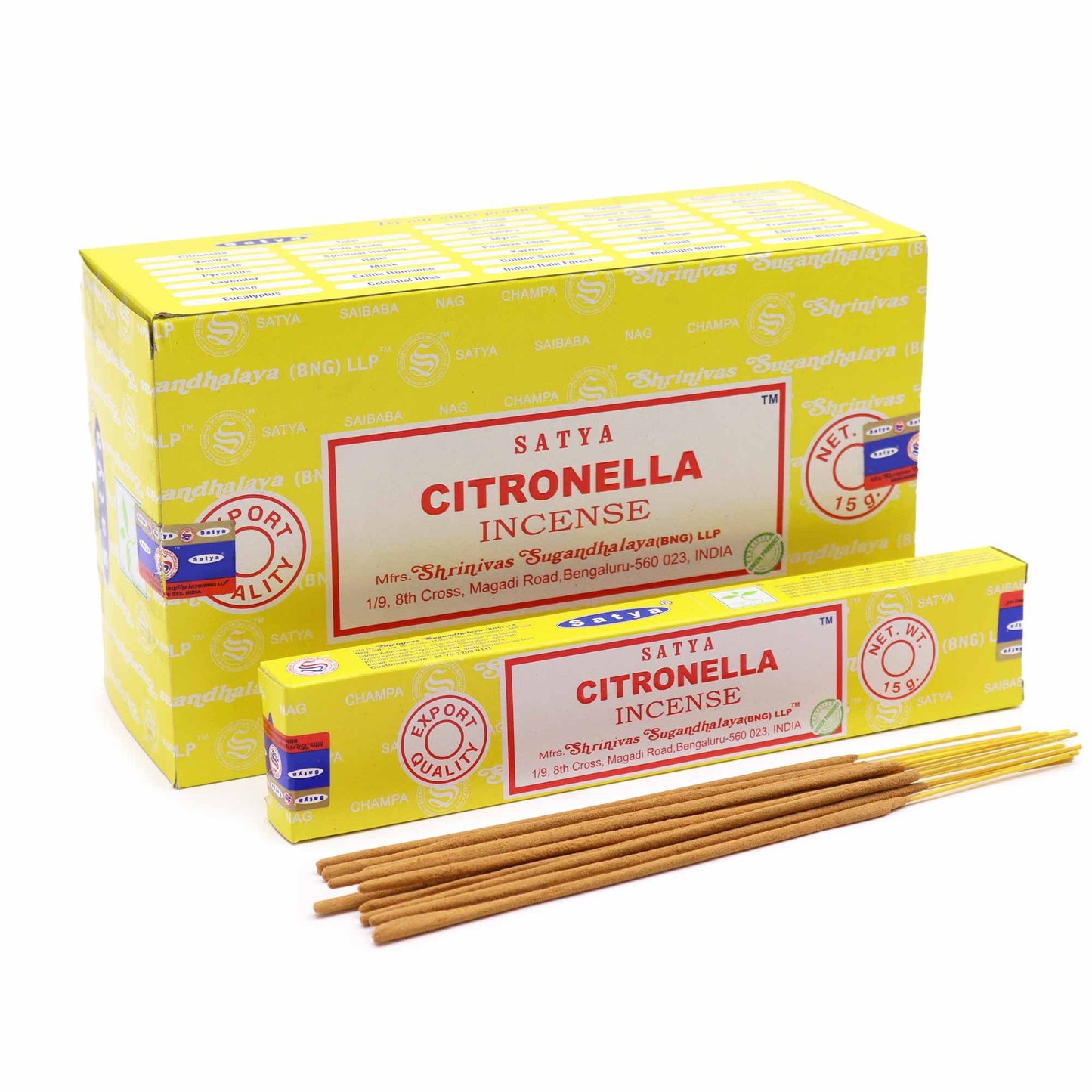 Satya Incense - Citronella - Pack of 15 Sticks