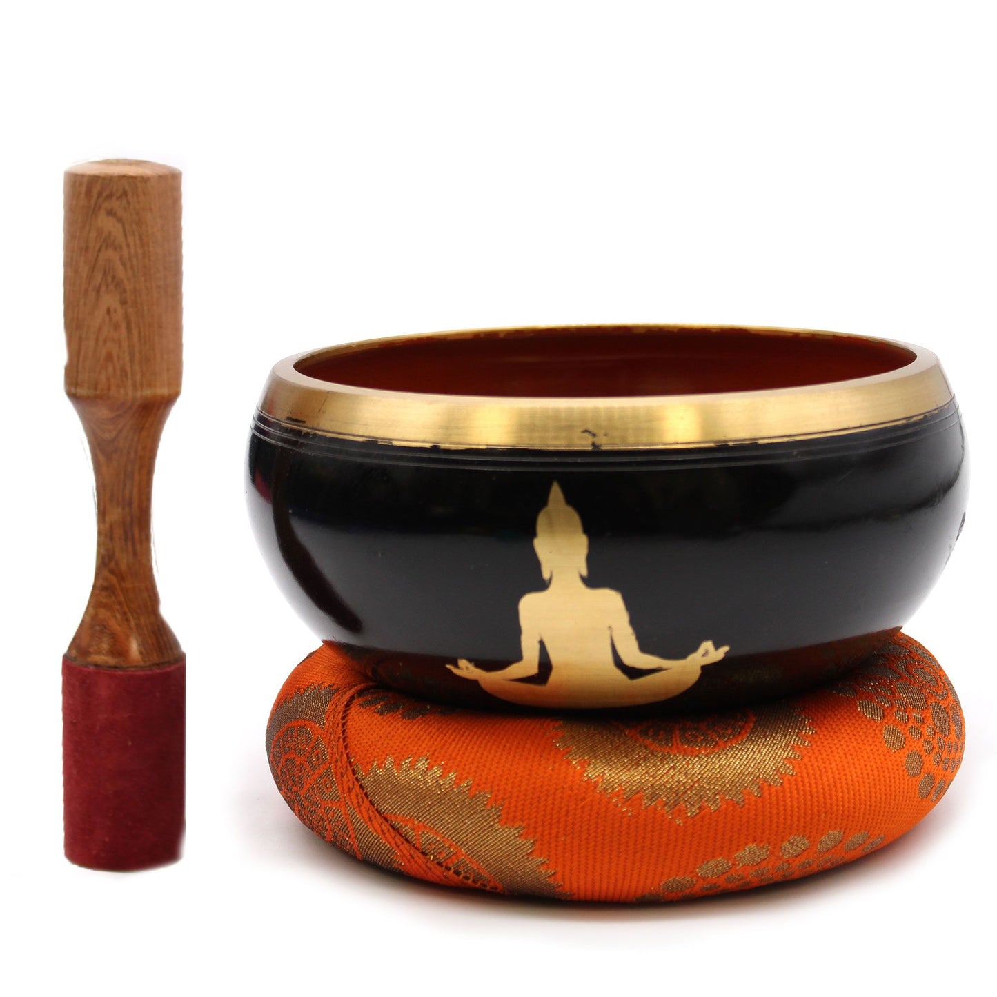 Tibetan Singing Bowl Set - 199hz - 14cm - With Buddha Design