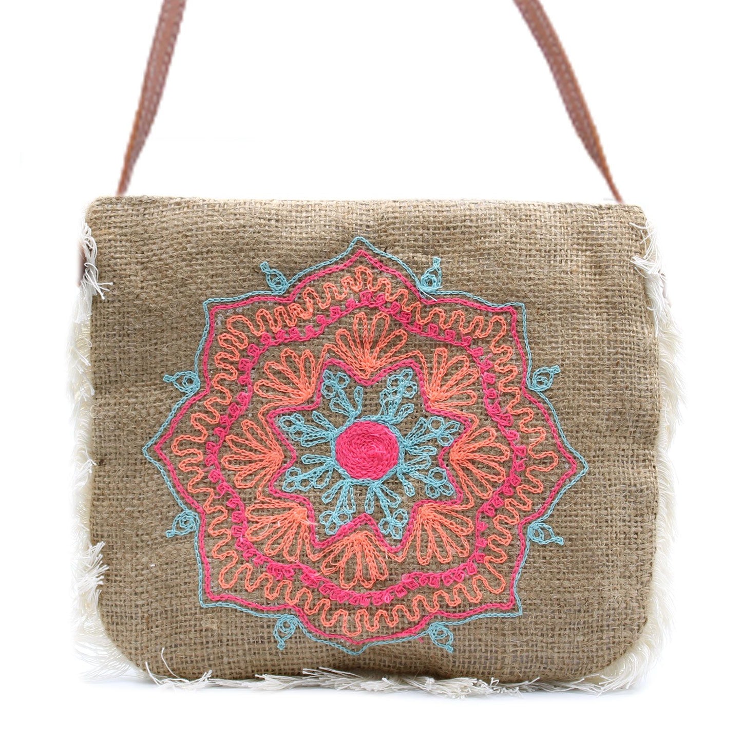 Fab Fringe Shoulder Bag - Mandela Embroidery Design