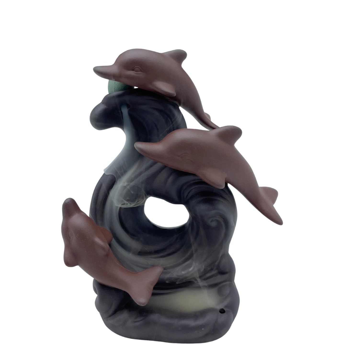 Backflow Incense Burner - Dolphins on Wave