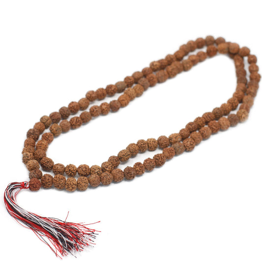 Mala Necklace - 108 Beads - Rudraksha - Natural
