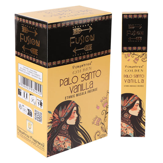 Vijayshree Incense - Golden Palo Santo - Vanilla - Pack of 15 Sticks