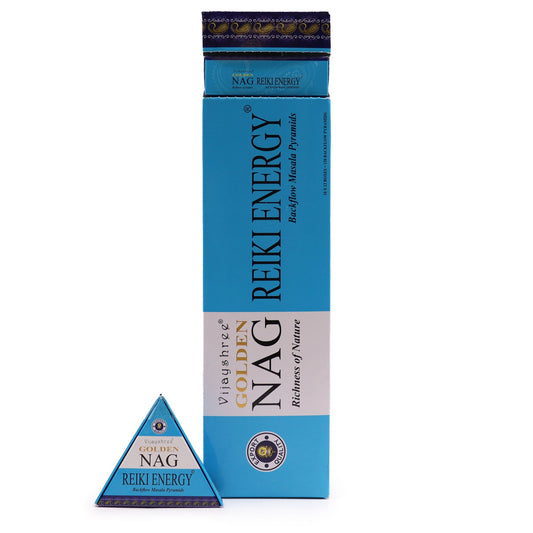 Vijayshree - Jumbo Backflow Incense Cones - Golden Nag Reiki Energy - Pack of 10