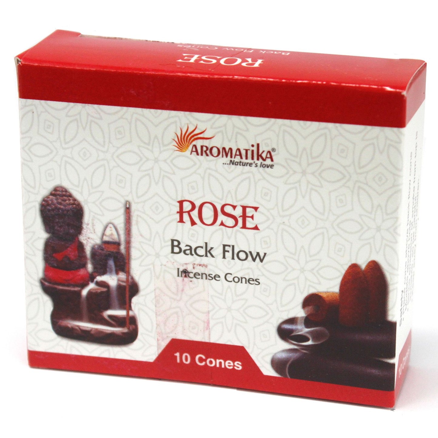 Aromatika - Backflow Incense Cones - Rose - Pack 10