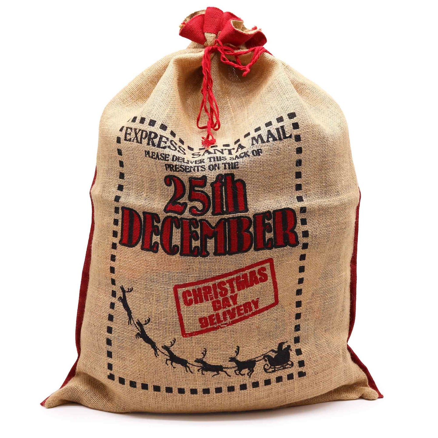 Jute Christmas Present Gift Sack - 25th December