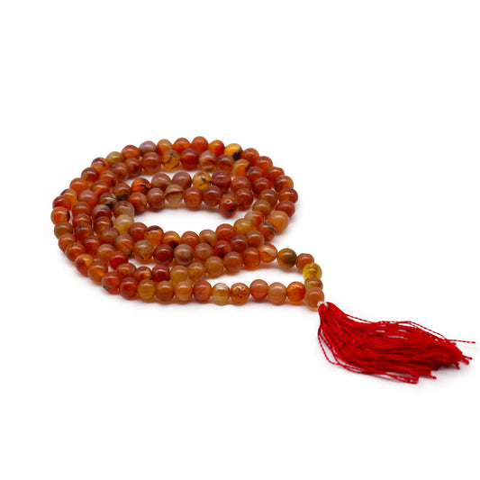 Mala Necklace - 108 Beads - Carnelian