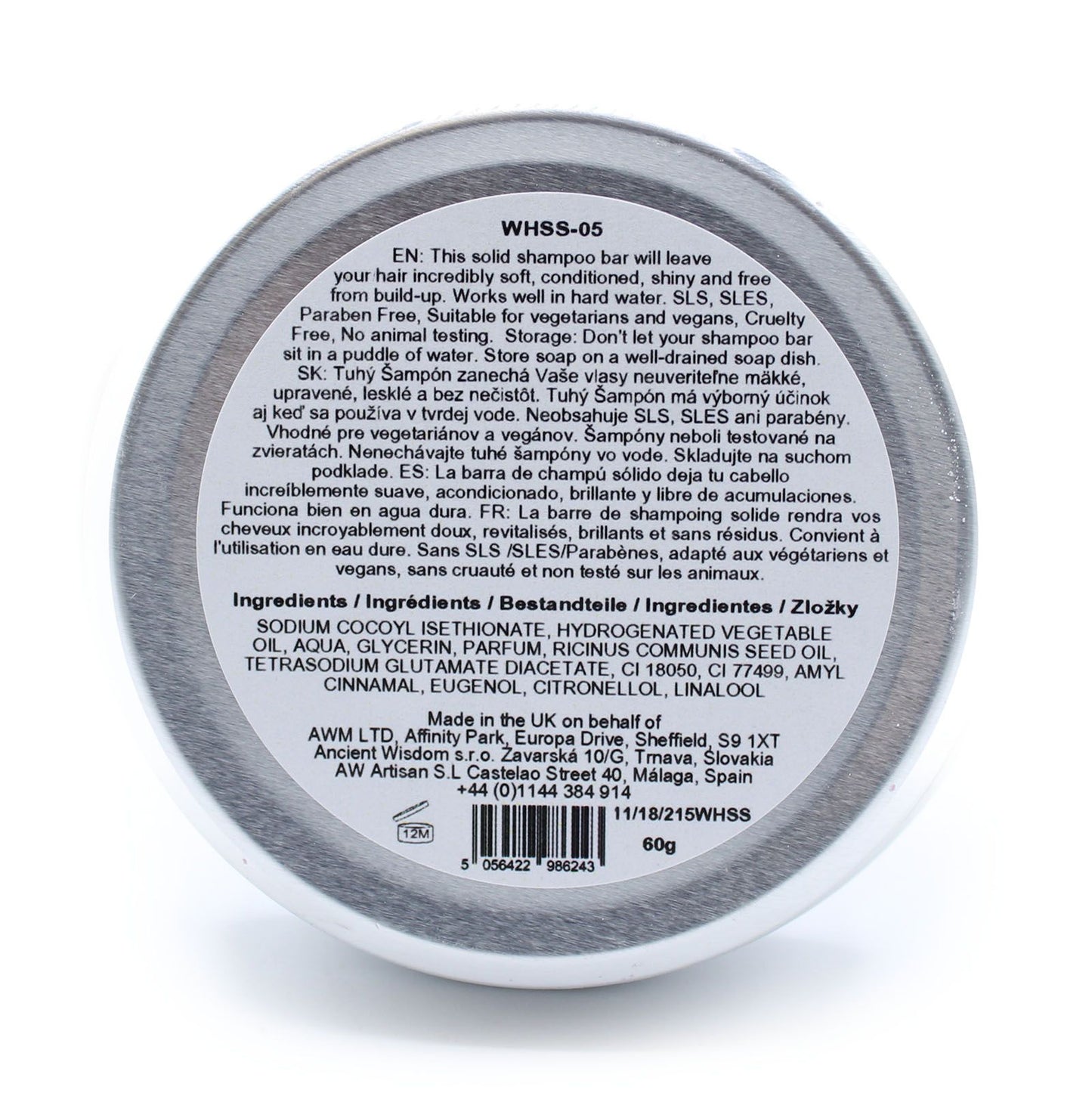 Wild Hare - Solid Shampoo - 60g Tin - Cherry Bonbon
