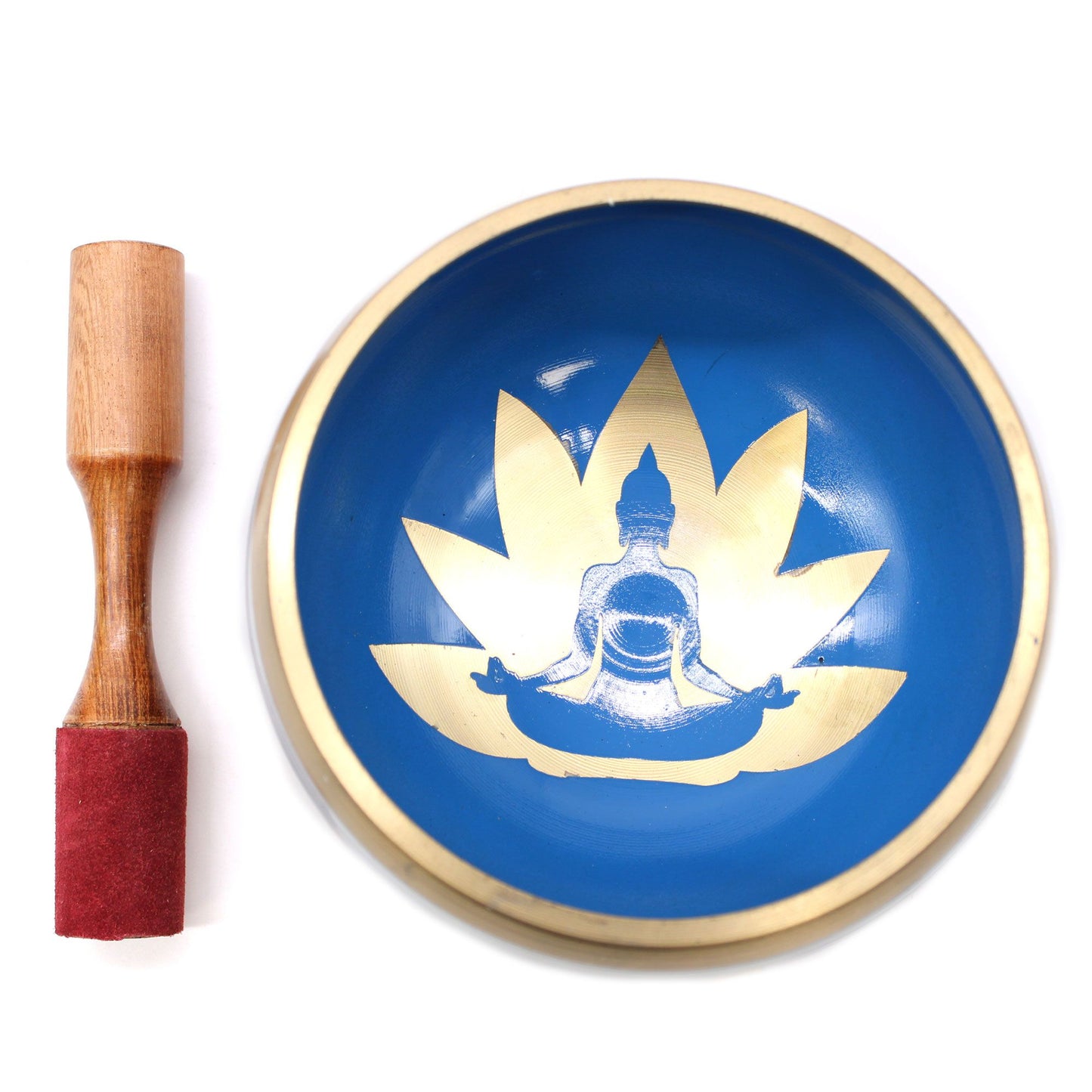 Tibetan Singing Bowl Set -  120hz - 14cm - With Yoga Poses Design