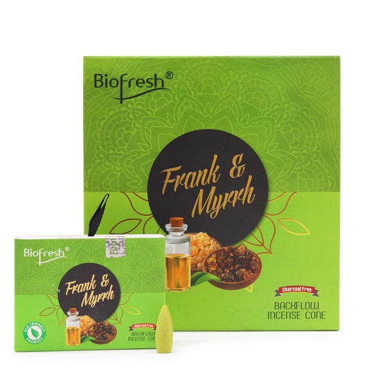 Biofresh - Backflow Incense Cones - Frankincense and Myrrh - Pack of 40