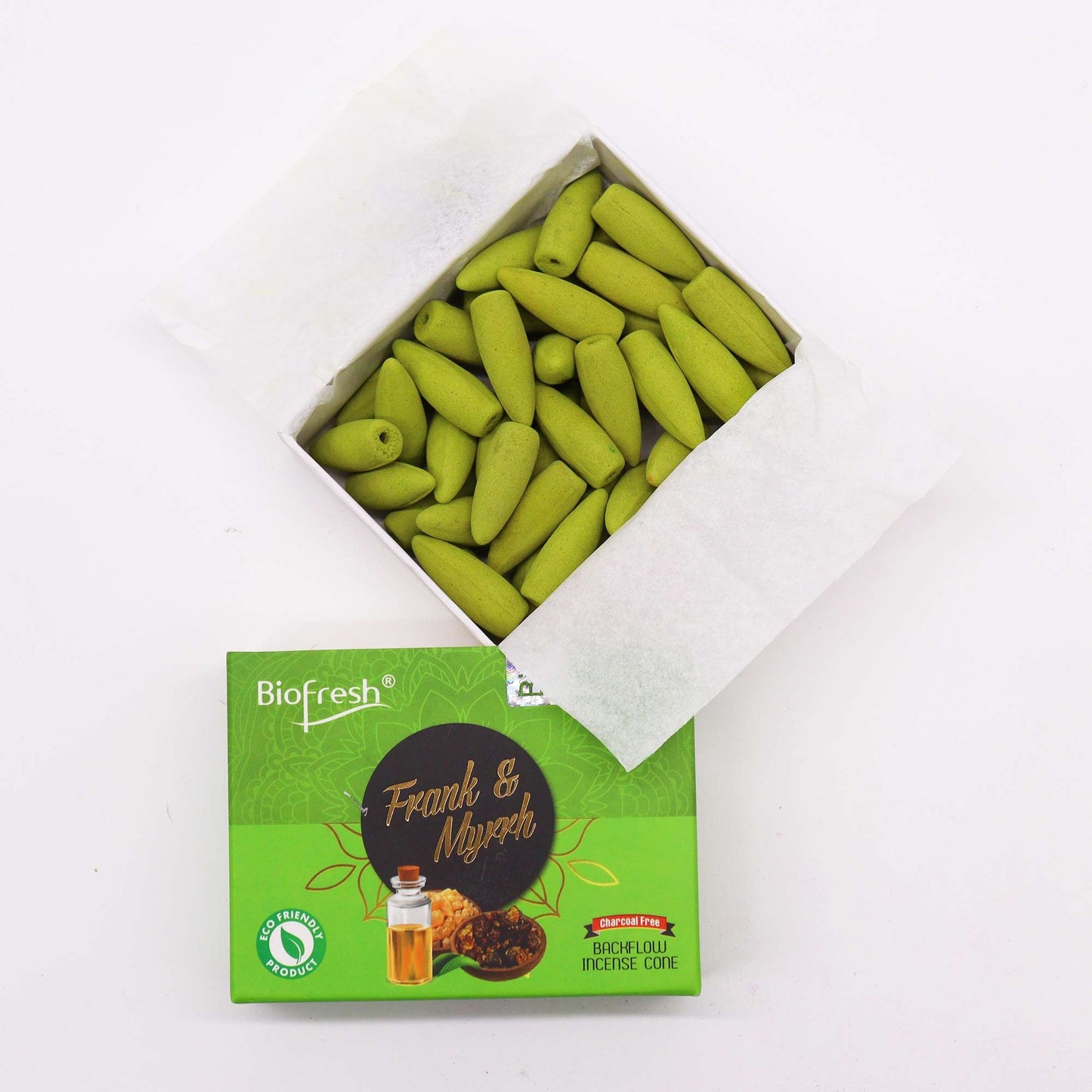 Biofresh - Backflow Incense Cones - Frankincense and Myrrh - Pack of 40