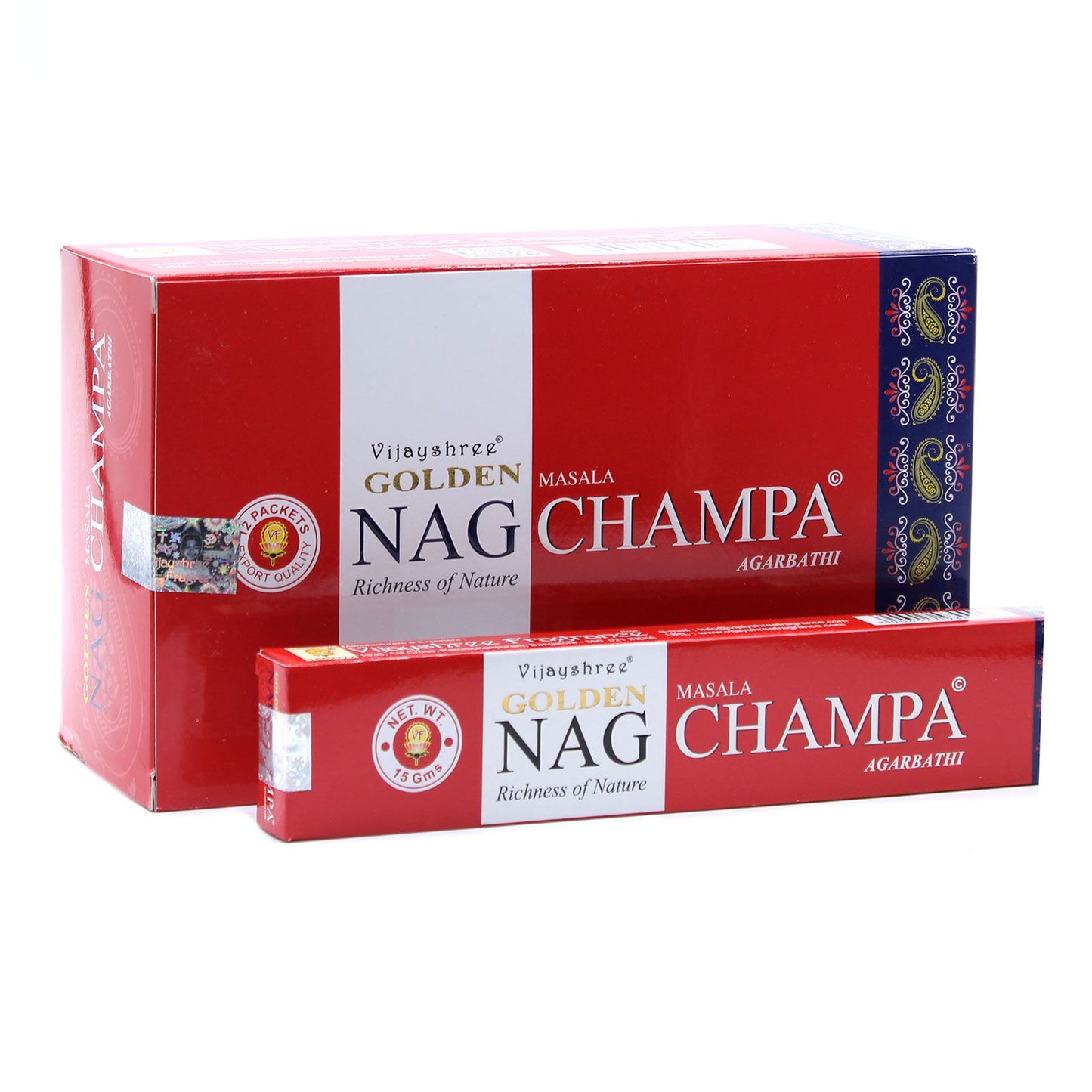 Vijayshree Incense - Golden Nag - Champa - Pack of 15 Sticks