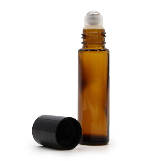 Apothecary Supplies - Amber Glass Roller Bottle - 10ml