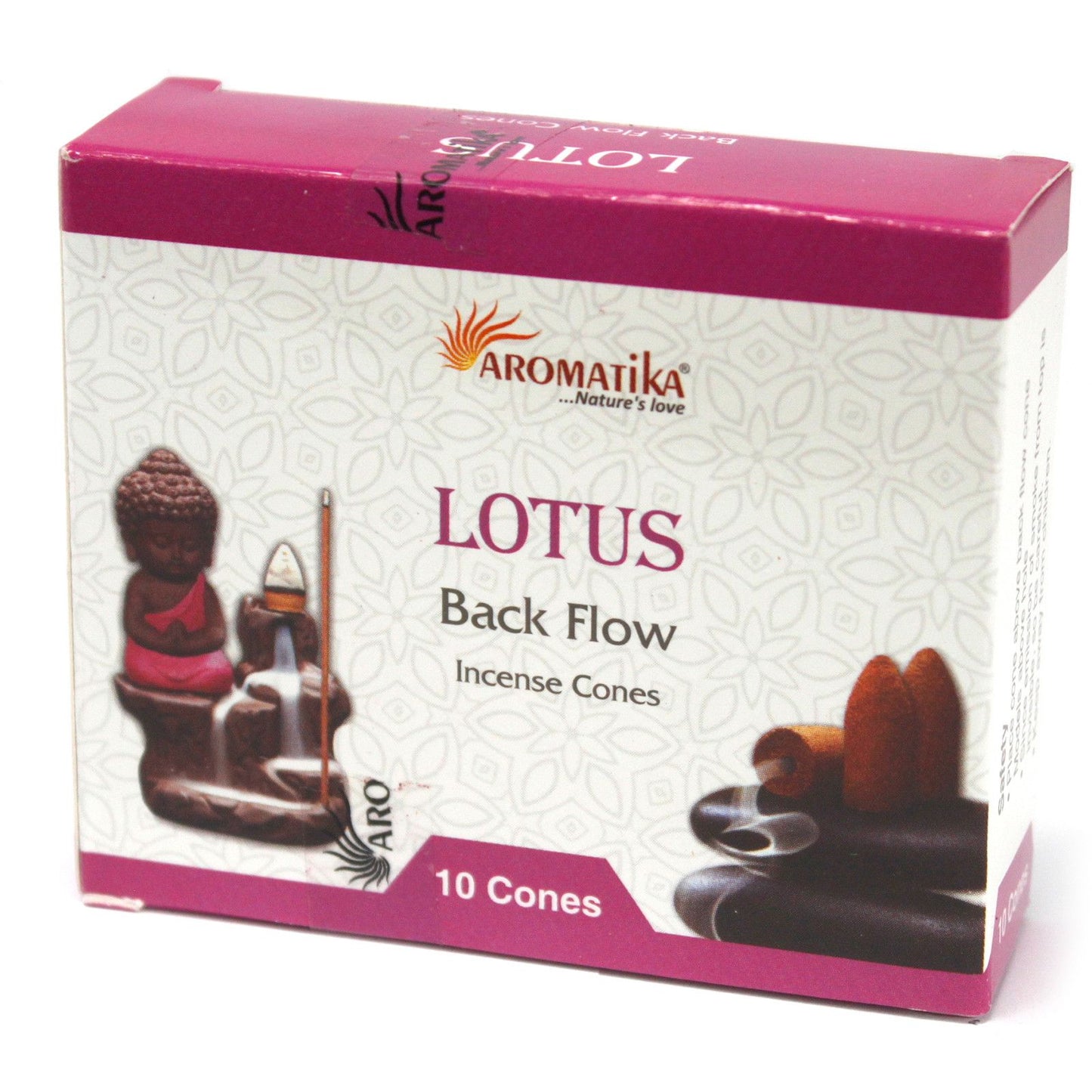 Aromatika - Backflow Incense Cones - Lotus - Pack 10