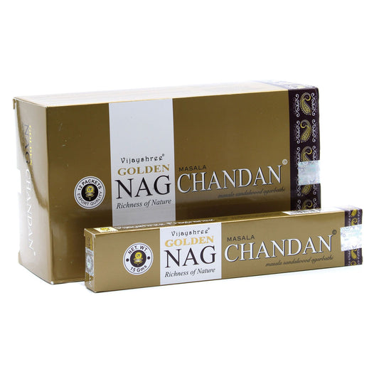 Vijayshree Incense - Golden Nag - Chandan - Pack of 15 Sticks