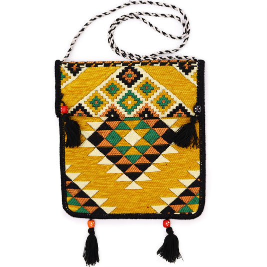 Kilim Messenger Festival Bag - Yellow