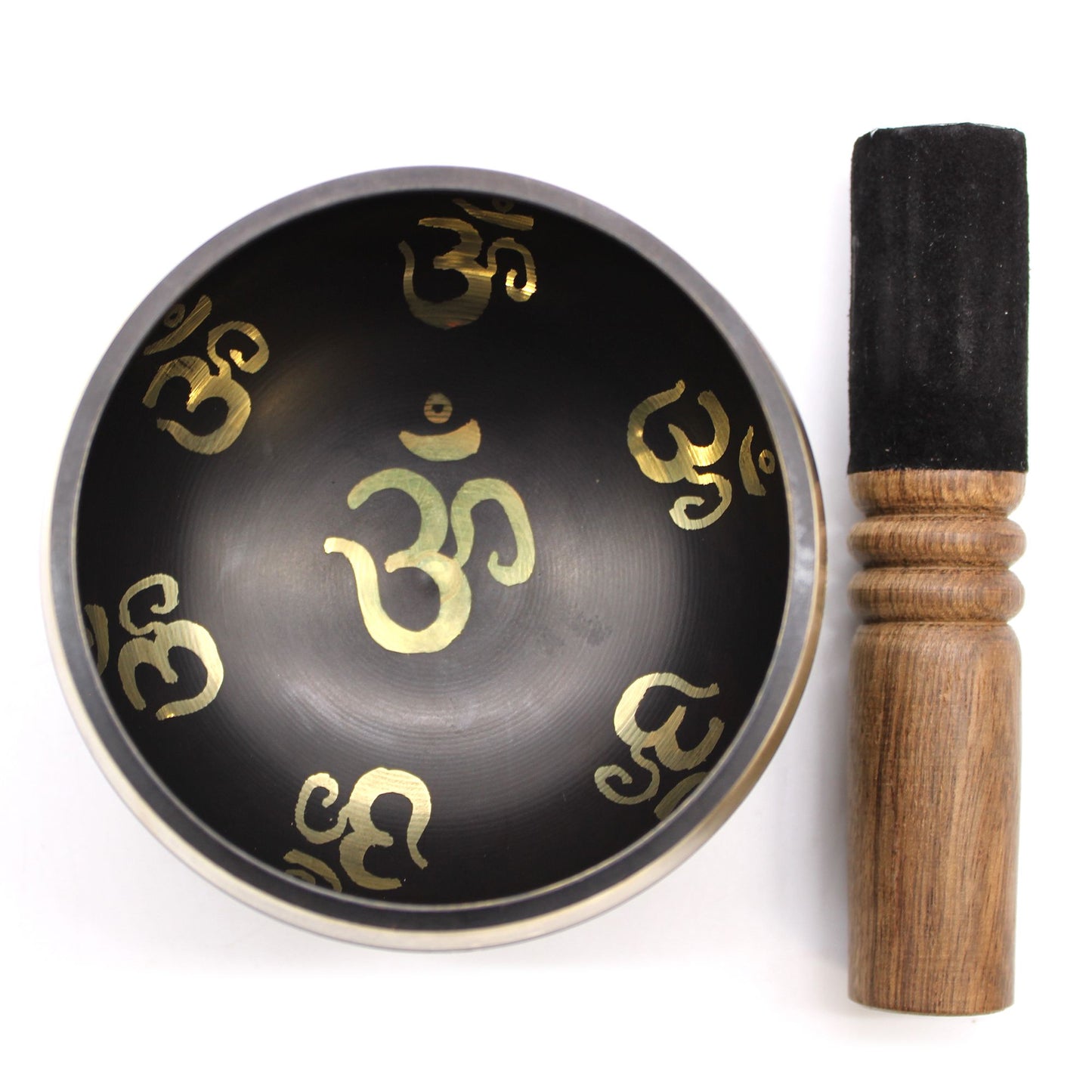 Tibetan Singing Bowl Set - 679hz - 9cm - With Om Design