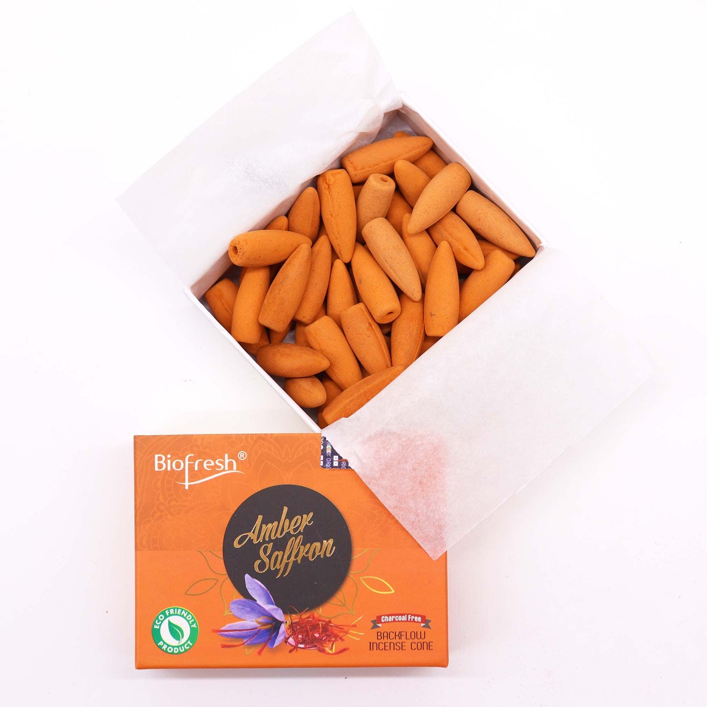 Biofresh - Backflow Incense Cones - Amber Saffron - Pack of 40