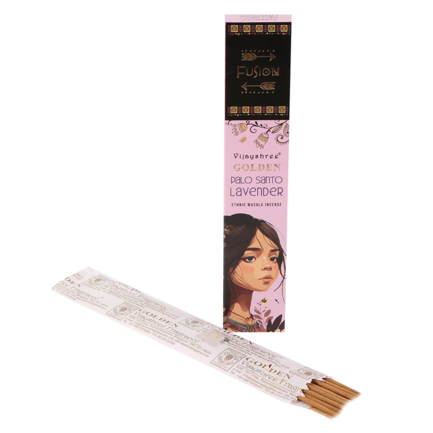 Vijayshree Incense - Golden Palo Santo - Lavender - Pack of 15 Sticks