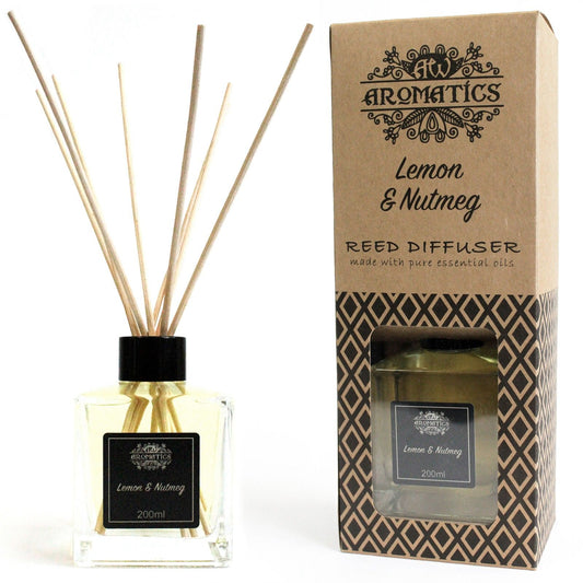 AW Home - Essential Oil Reed Diffuser - 200ml - Lemon and Nutmeg