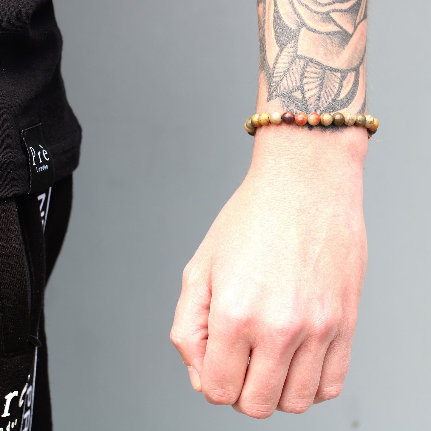 Black String Bracelet - Tigers Eye Gemstones and Gold Sliding Toggle